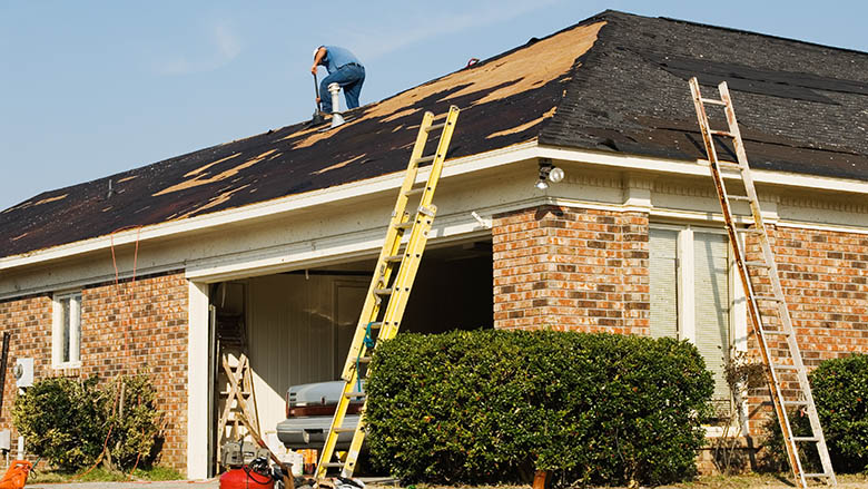 Roof before storm damage repair in South Holland, IL 
