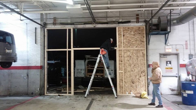 Contractors Providing Board Up Services for a Cicero, IL Commercial Building